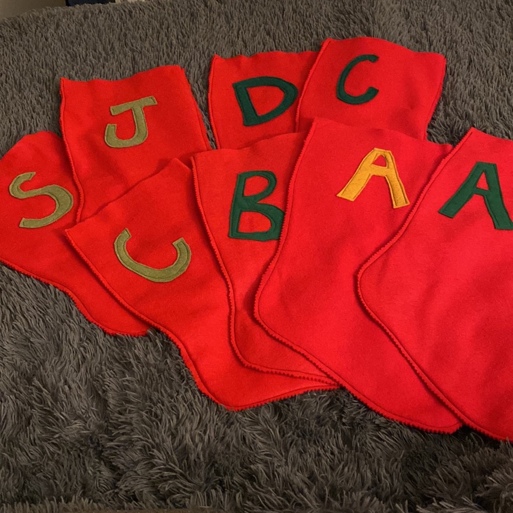RED felt Christmas Stocking -1pc -multiple available